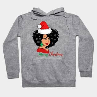 Black Woman Santa, Black Mrs Santa Claus, African American Santa, Merry Christmas Hoodie